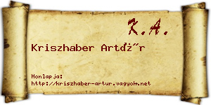 Kriszhaber Artúr névjegykártya